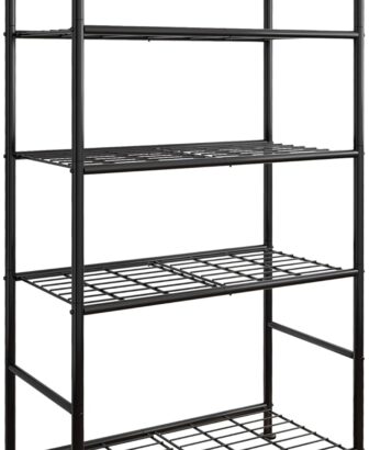 Sakugi Storage Shelves - 5 Tier Shelf Organizer, Heavy Duty Garage Shelving Unit with Leveling Feet, Stable Metal Shelves Organizer for Pantry, Kitchen and Closet, 33.0" W x 12.6" D x 72.0" H, Black
